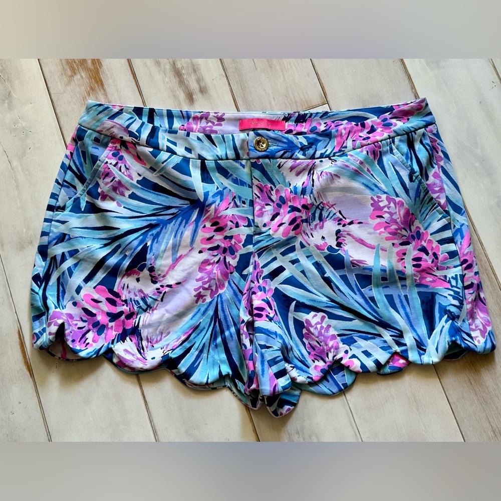 Lilly Pulitzer knit Buttercup Sz 14 shorts Mr Peacock Tweetheart